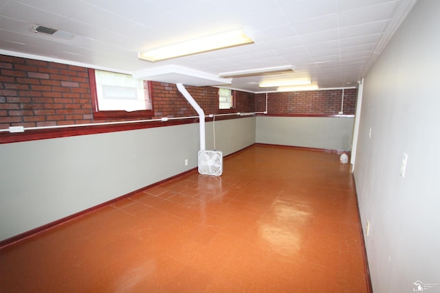 633 Scott St, Monroe, MI 48161 - below grade area with tile patterned floors and baseboards