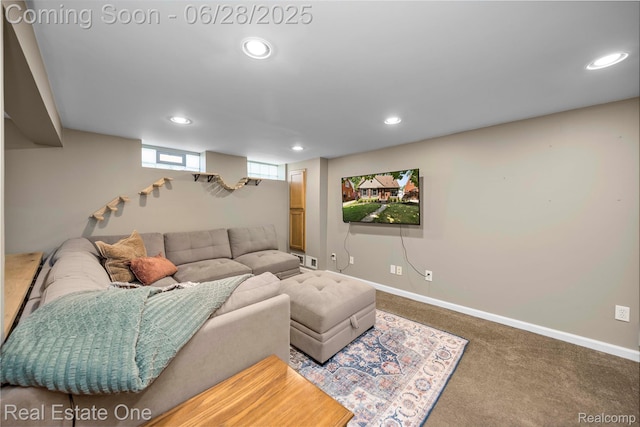 4507 Groveland Ave, Royal Oak, MI 48073 - living area with carpet and recessed lighting