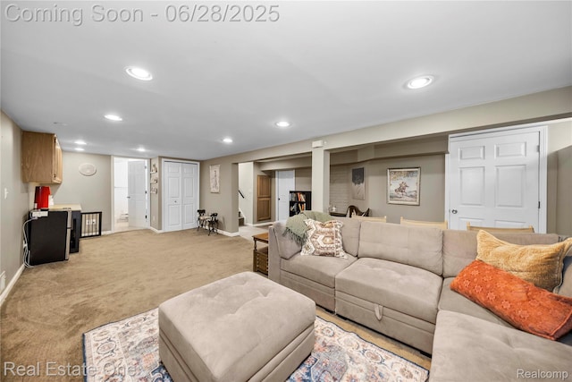 4507 Groveland Ave, Royal Oak, MI 48073 - living room with light colored carpet and recessed lighting