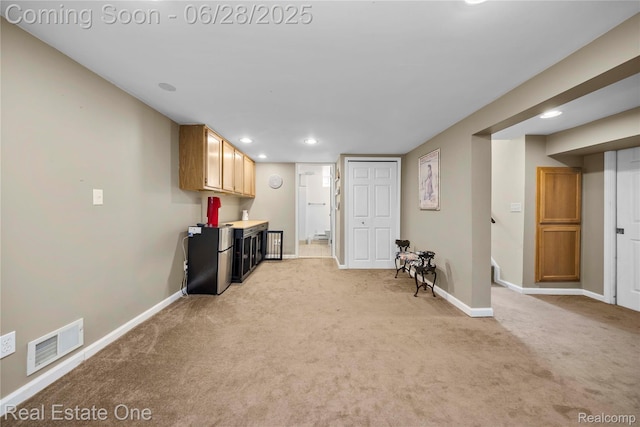 4507 Groveland Ave, Royal Oak, MI 48073 - finished basement with light colored carpet and recessed lighting