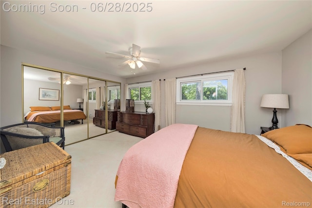 4507 Groveland Ave, Royal Oak, MI 48073 - bedroom featuring carpet floors, a closet, and ceiling fan