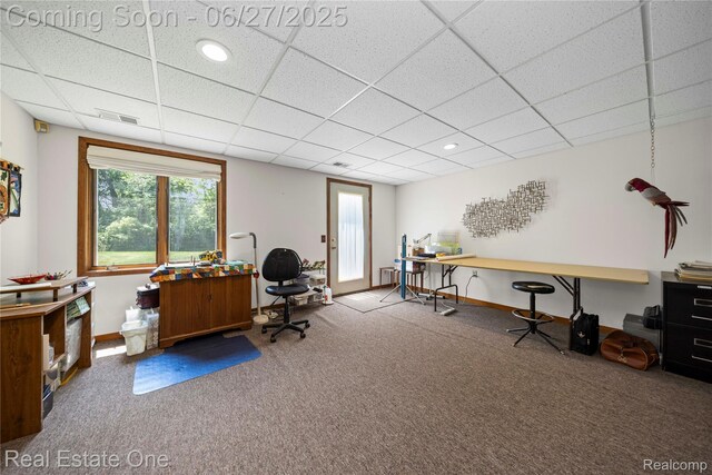 1145 W Moore Rd, Milford, MI 48381 - carpeted office space with a drop ceiling and healthy amount of natural light