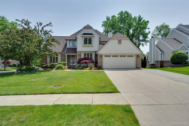39719 Squire Rd, Novi, MI 48375 - craftsman house with brick siding, a garage, driveway, and a front yard