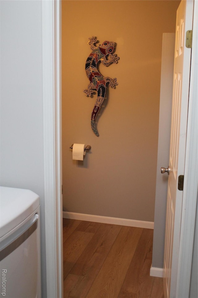 300 Crestway Ct, Saline, MI 48176 - bathroom featuring wood finished floors and baseboards