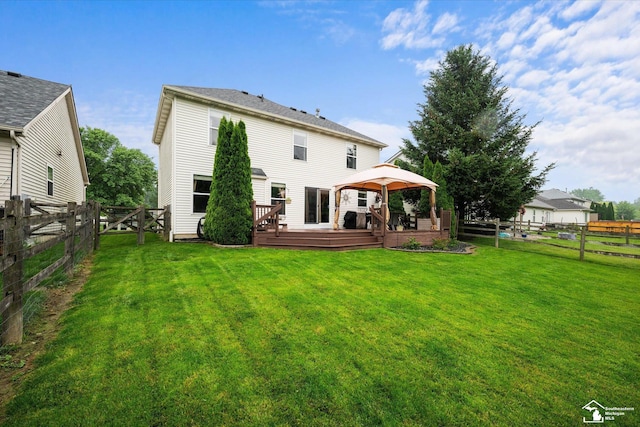 773 Hunting Creek Rd, Temperance, MI 48182 - back of property featuring a gazebo and a wooden deck