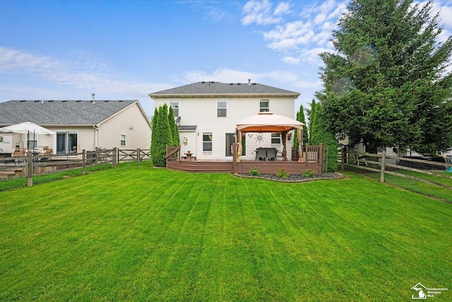 773 Hunting Creek Rd, Temperance, MI 48182 - back of property with a gazebo and a wooden deck