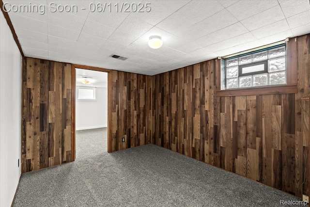 4469 5th St, Ecorse, MI 48229 - basement with wood walls and carpet