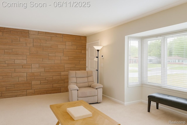 3161 Eastgate St, Burton, MI 48519 - living room with light carpet and ornamental molding