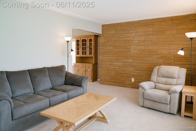 3161 Eastgate St, Burton, MI 48519 - living area featuring light carpet and crown molding