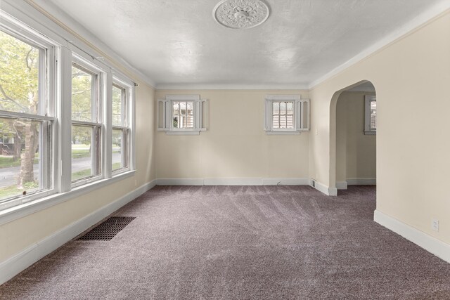 11414 Manor, Detroit, MI 48204 - unfurnished room featuring carpet, arched walkways, baseboards, and ornamental molding