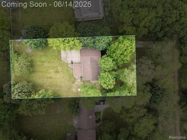 2844 Rose Center Rd, Highland, MI 48356 - view from above of property featuring property parcel outlined