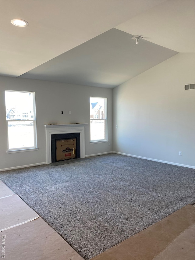 33548 Baldwin St, Farmington Hills, MI 48336 - unfurnished living room featuring a fireplace, carpet, and recessed lighting