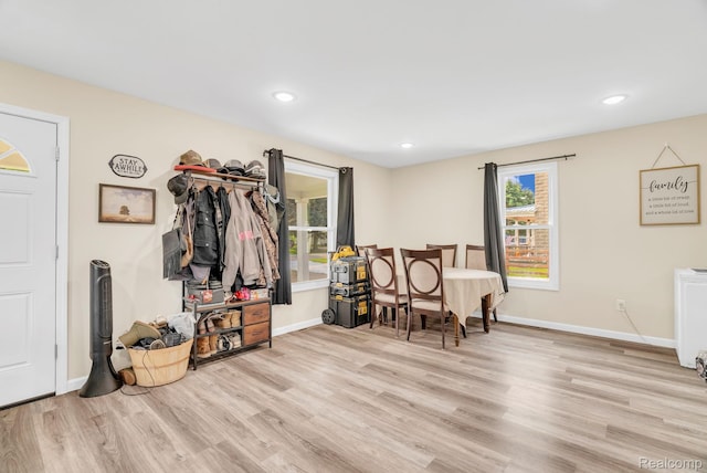 5668 Mill St, Peck, MI 48466 - foyer entrance featuring light wood finished floors, plenty of natural light, baseboards, and recessed lighting