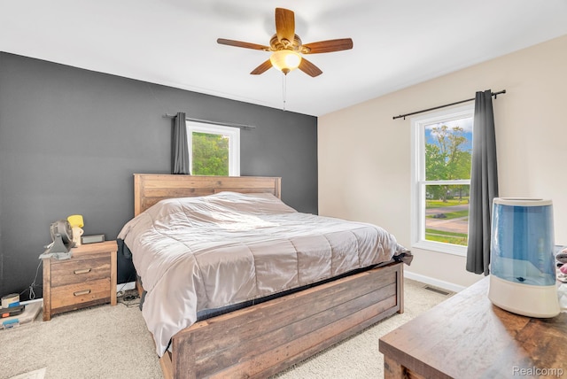 5668 Mill St, Peck, MI 48466 - bedroom with carpet flooring, a ceiling fan, and baseboards