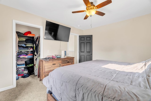5668 Mill St, Peck, MI 48466 - bedroom featuring carpet flooring, a spacious closet, a closet, a ceiling fan, and baseboards