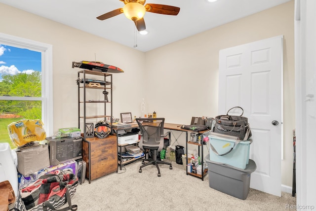 5668 Mill St, Peck, MI 48466 - carpeted office with a ceiling fan