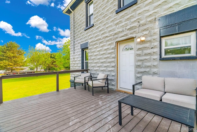 5668 Mill St, Peck, MI 48466 - wooden terrace with an outdoor hangout area