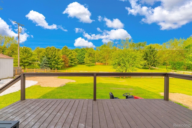 5668 Mill St, Peck, MI 48466 - wooden deck featuring a yard