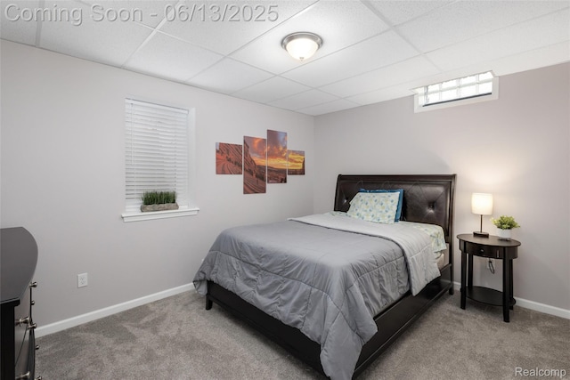 18885 English Ivy Dr, Macomb, MI 48042 - carpeted bedroom featuring a drop ceiling and baseboards