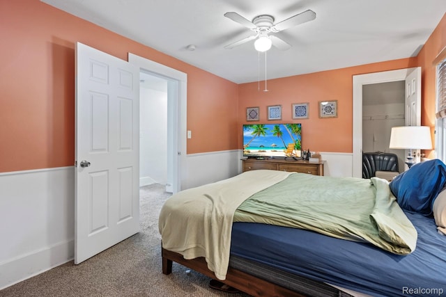 819 N Ball St, Owosso, MI 48867 - carpeted bedroom featuring a ceiling fan