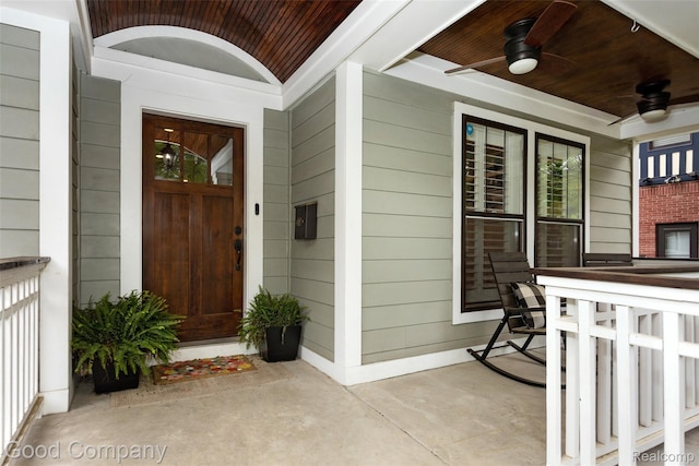 1017 N Maple Ave, Royal Oak, MI 48067 - property entrance featuring a ceiling fan and covered porch
