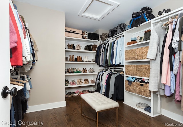 1017 N Maple Ave, Royal Oak, MI 48067 - walk in closet with attic access and wood finished floors