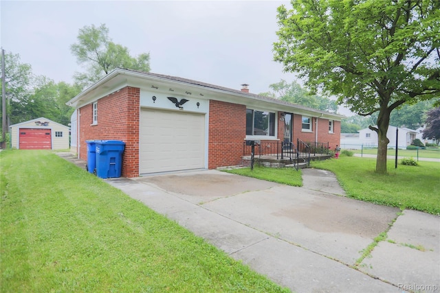 3581 Stolzenfeld Ave, Warren, MI 48091 - single story home featuring driveway, brick siding, an attached garage, and a chimney