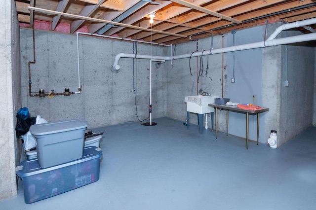 1480 Nelson Rd, Saint Joseph, MI 49085 - unfinished below grade area with a sink