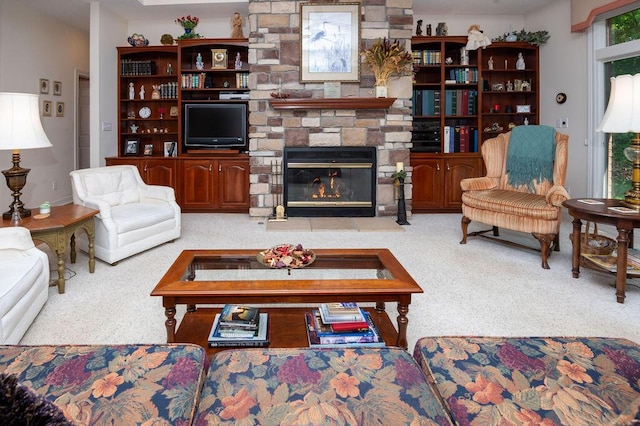 1480 Nelson Rd, Saint Joseph, MI 49085 - living room with carpet flooring and a fireplace