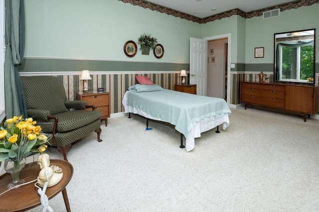 1480 Nelson Rd, Saint Joseph, MI 49085 - carpeted bedroom featuring wainscoting