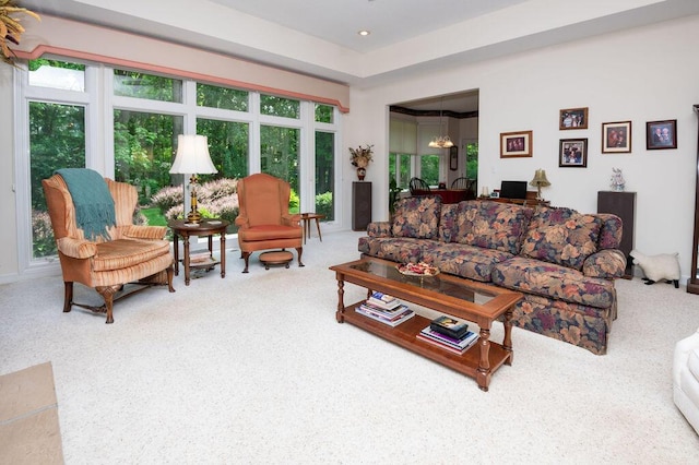 1480 Nelson Rd, Saint Joseph, MI 49085 - living room featuring carpet and a chandelier