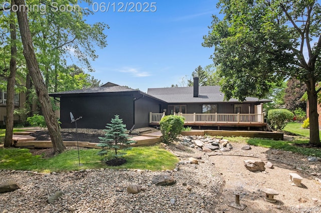 3405 Pine Estates Dr, Bloomfield Hills, MI 48323 - rear view of property with a deck and a shingled roof