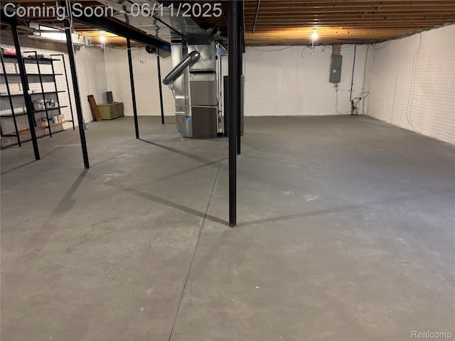 34444 Fargo St, Livonia, MI 48152 - unfinished basement featuring heating unit and electric panel