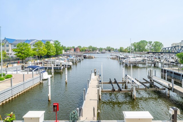 240 Water St Unit 1A, Saint Joseph, MI 49085 - dock area with boat lift and a water view