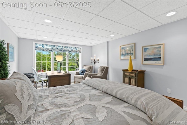 5624 Knob Hill Cir, Clarkston, MI 48348 - bedroom featuring a paneled ceiling and recessed lighting