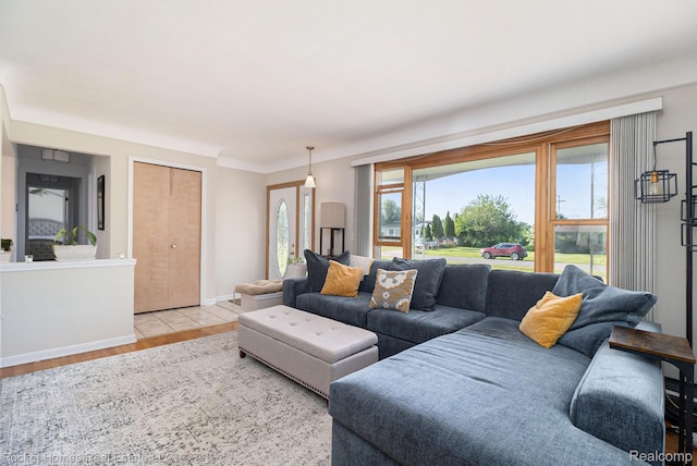 2095 Garry Dr, Troy, MI 48083 - living room featuring wood finished floors and baseboards