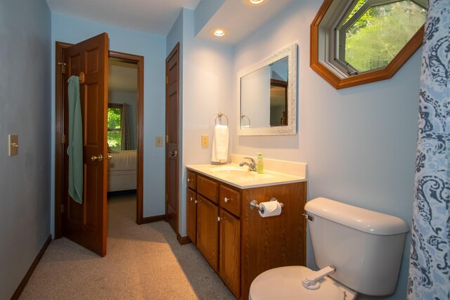 10926 Gorsline Rd, Battle Creek, MI 49014 - full bathroom with vanity, toilet, and baseboards