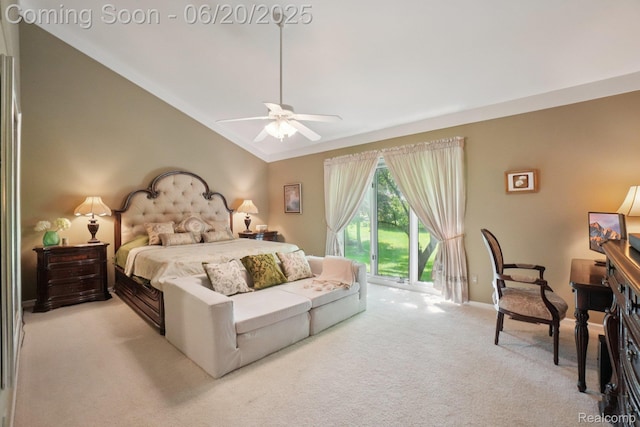4541 Rivers Edge, Troy, MI 48098 - bedroom featuring carpet, lofted ceiling, and a ceiling fan