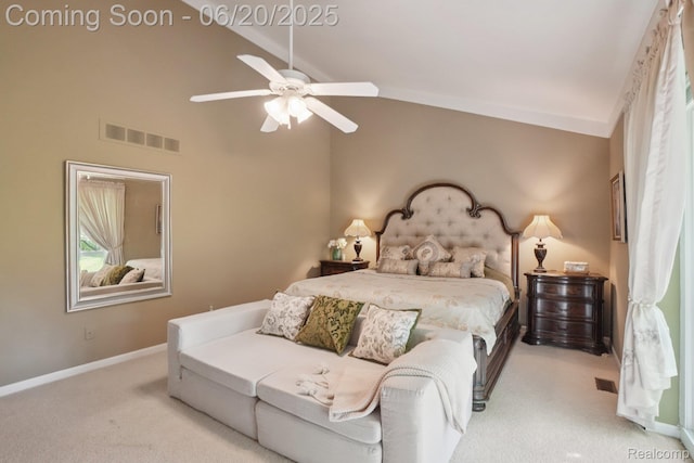 4541 Rivers Edge, Troy, MI 48098 - bedroom featuring vaulted ceiling, carpet, and a ceiling fan