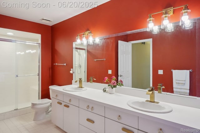 4541 Rivers Edge, Troy, MI 48098 - full bathroom featuring double vanity, a stall shower, and tile patterned floors