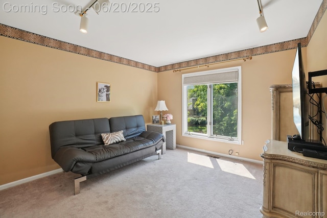 4541 Rivers Edge, Troy, MI 48098 - living room featuring carpet flooring and rail lighting