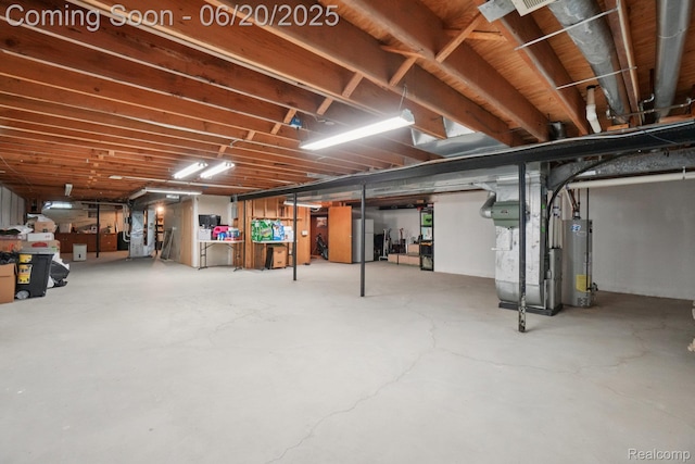 4541 Rivers Edge, Troy, MI 48098 - unfinished basement featuring water heater and heating unit