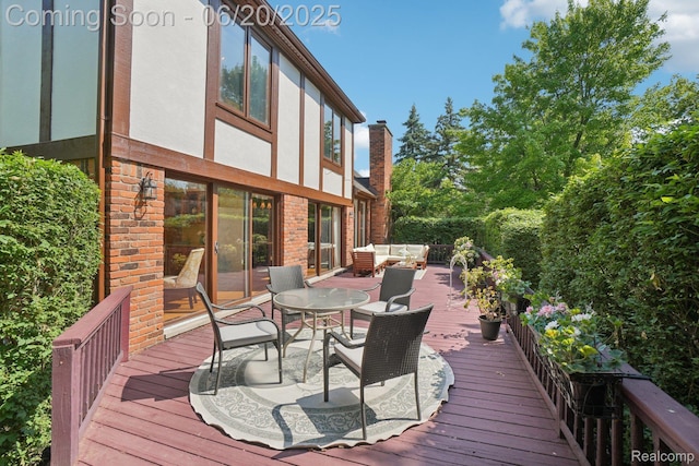 4541 Rivers Edge, Troy, MI 48098 - wooden terrace with an outdoor hangout area