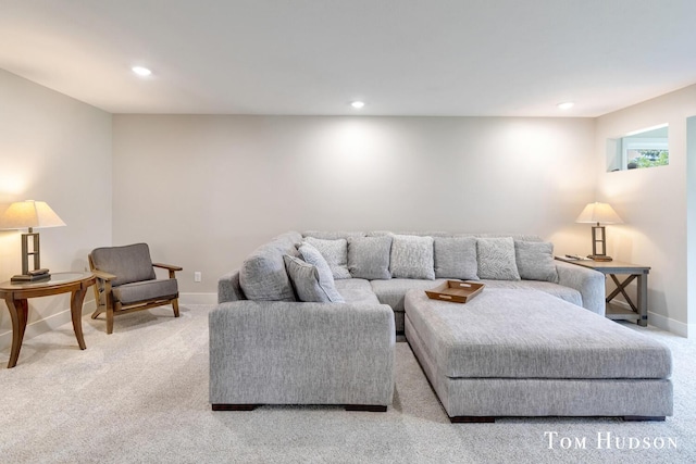 158 Brewer Park Cir, Grand Rapids, MI 49548 - living area with light carpet, recessed lighting, and baseboards