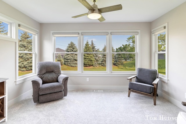 158 Brewer Park Cir, Grand Rapids, MI 49548 - sitting room with a ceiling fan, carpet, and baseboards