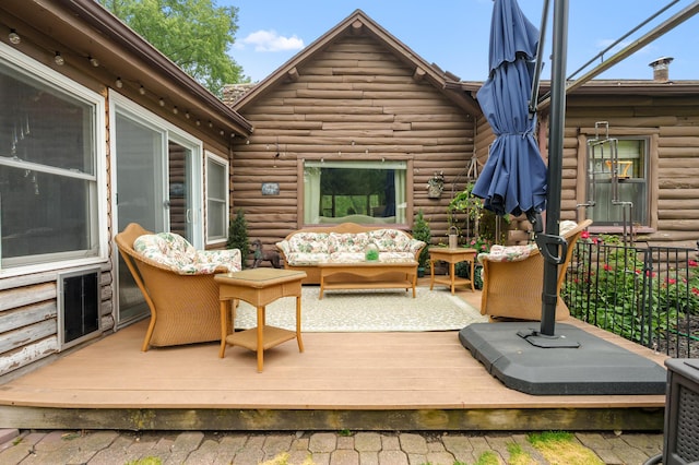 987 Wagner Dr, Battle Creek, MI 49017 - wooden terrace with an outdoor hangout area