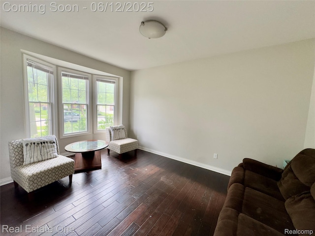 6038 Mayapple Dr, Troy, MI 48085 - sitting room with baseboards and dark wood-style floors