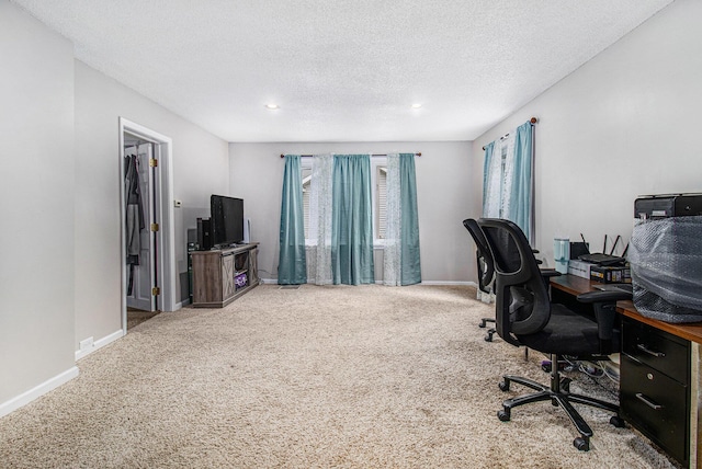 512 Clark St, Big Rapids, MI 49307 - office with carpet floors, baseboards, a textured ceiling, and recessed lighting