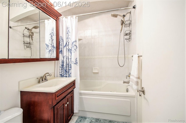 61995 Mount Vernon Rd, Washington, MI 48094 - full bath featuring vanity, shower / bath combination with curtain, and tile patterned flooring