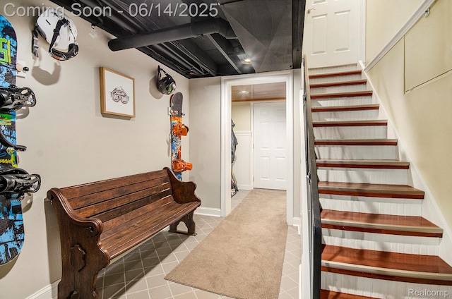 61995 Mount Vernon Rd, Washington, MI 48094 - staircase featuring tile patterned flooring